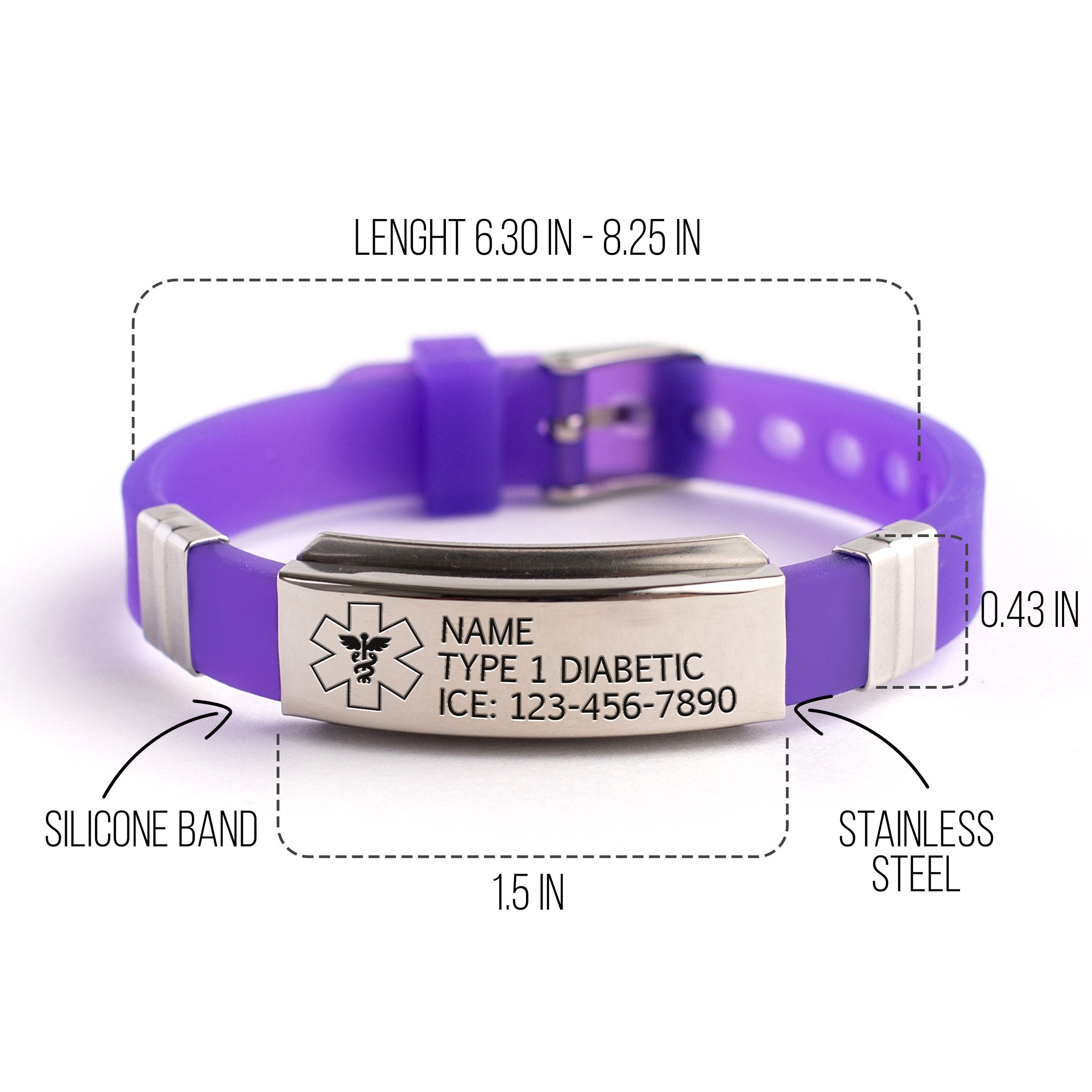 Emergency Bracelet Personalized Medical Alert Bracelet Etsy