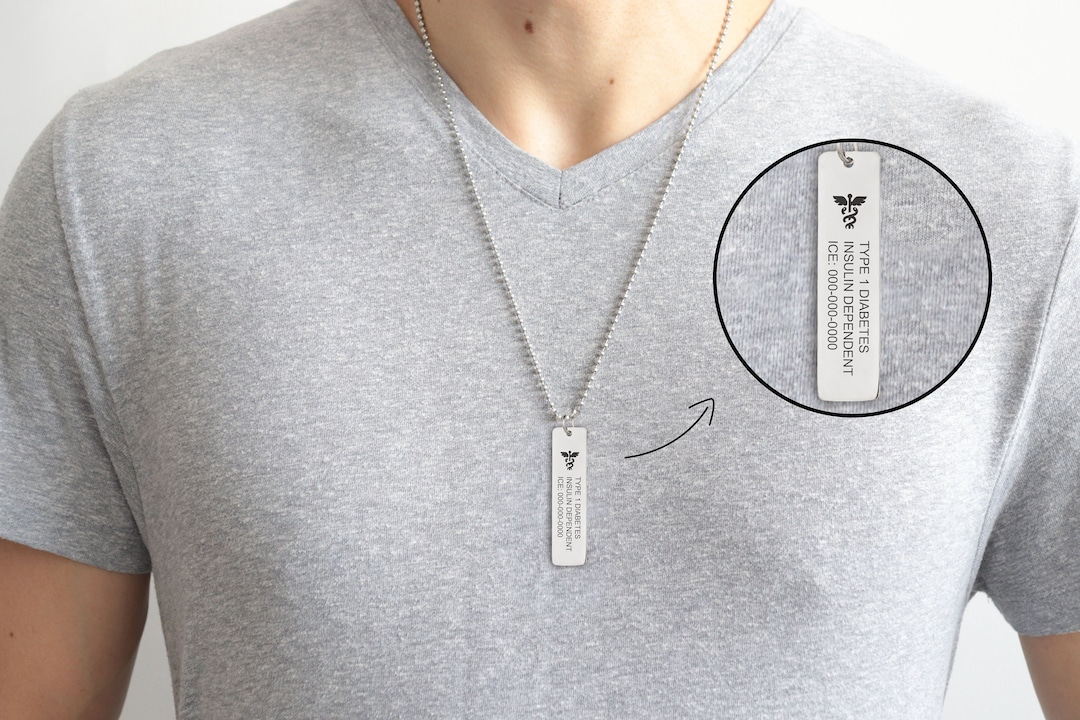 Buy Medical Alert Necklace for Men Women, Custom Medical ID Necklace,  Emergency Awareness Jewelry, Personalized Engraved Nameplate Necklace  Online
