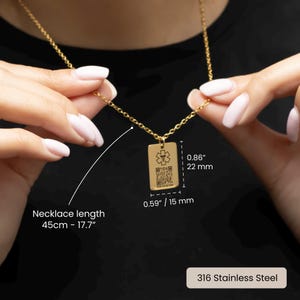 Theluckytag Medizinische Halskette - QR-Code Notfallinfo Edelstahl