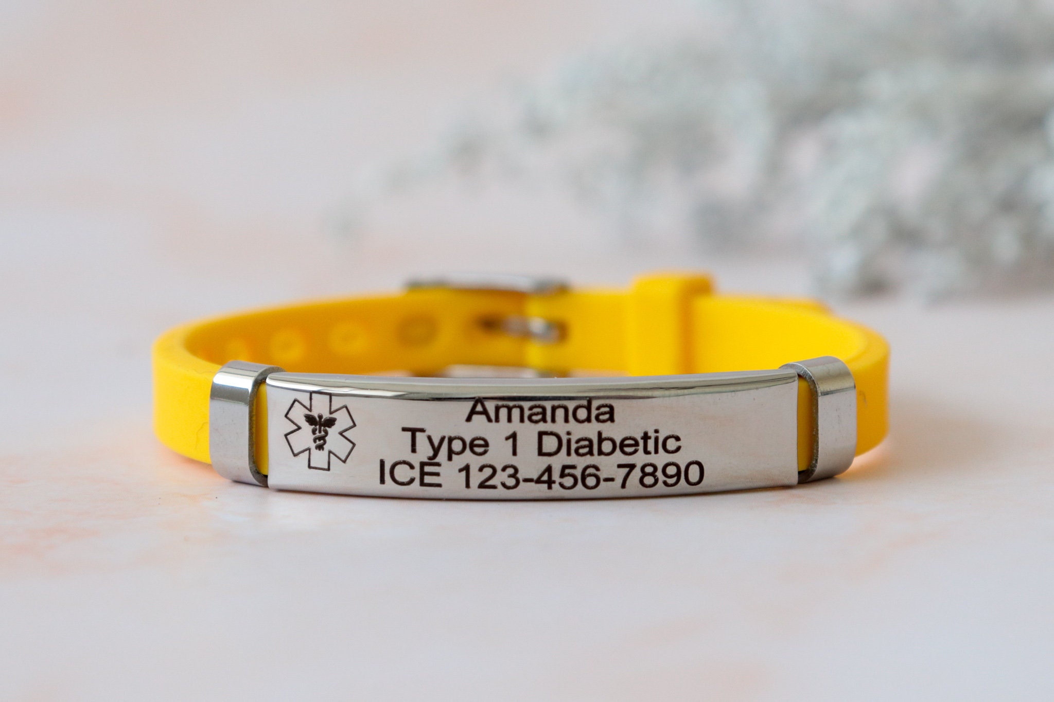 Kids emergency bracelet, personalized medical alert bracelet for kids, allergy bracelet, diabetic, autism & kids medical ID bracelet