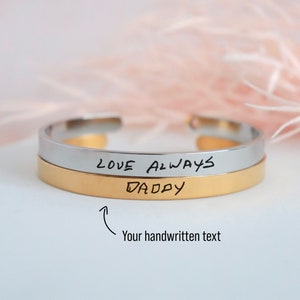 Pulseira personalizada escrita à mão para mulheres, pulseira memorial personalizada, joias exclusivas, joias memoriais gravadas