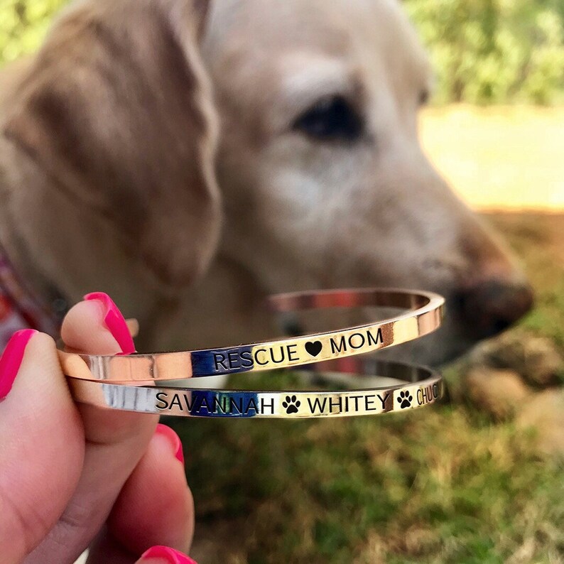 Personalized Pet Bracelet Pet Memorial Bracelet Paw Print Etsy