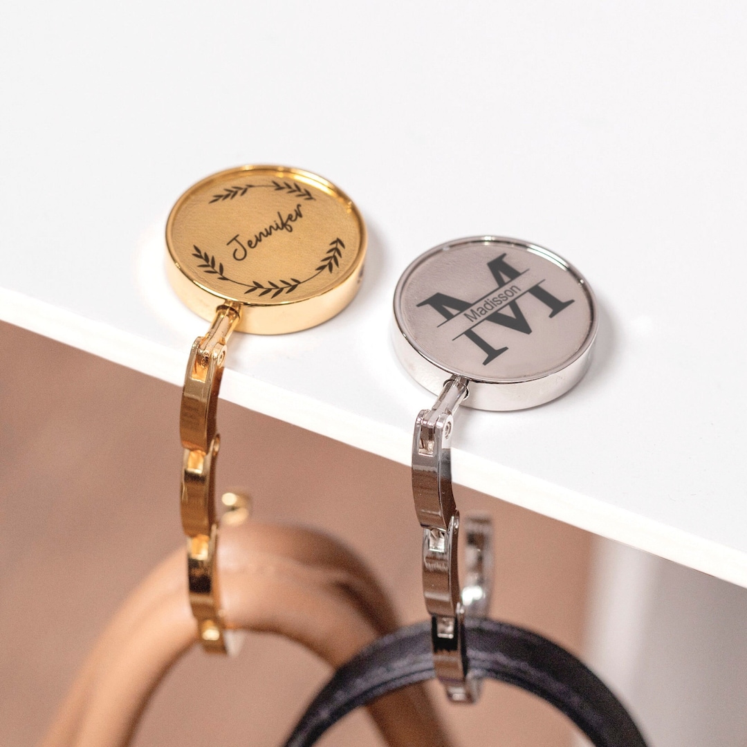 Personalised handbag hooks hotsell