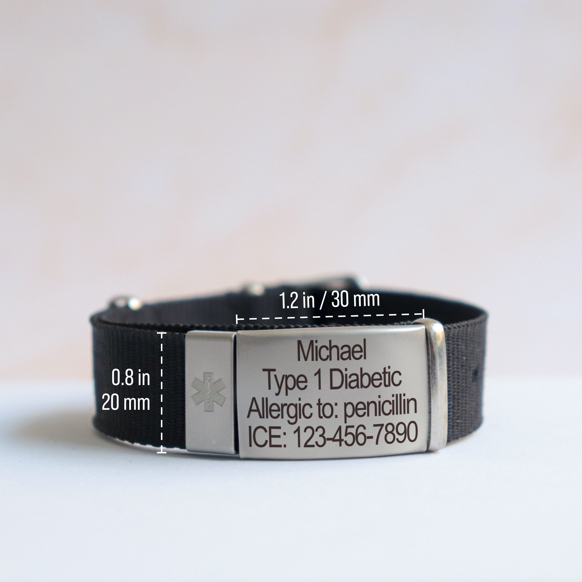 Emergency bracelet, personalized medical alert bracelet, allergy bracelet, diabetic, medical Id bracelet woman, kids medical ID bracelet