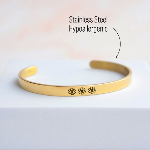 Dainty medical outlet alert bracelet