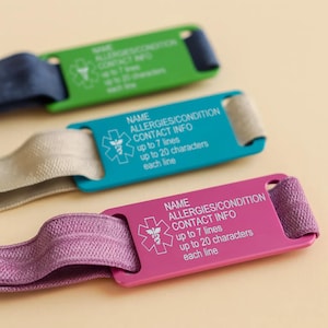 Running Sport Bracelets, Medical Id Bracelet Tag, Medical Alert, Kids Id Bracelets, Emergency Information Band, Couples Running Bracelet