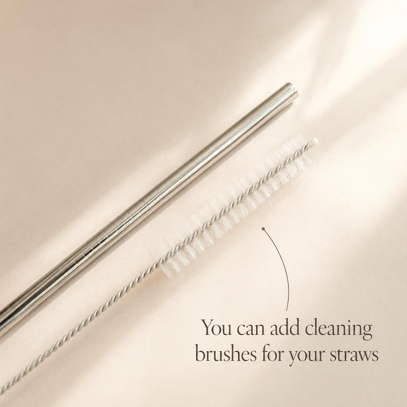 Personalized Reusable Metal Straw Set, Custom Party Favors, Wedding Guest Gift, Engraved Stainless Steel Drinking Straws, Eco Friendly Straw image 5