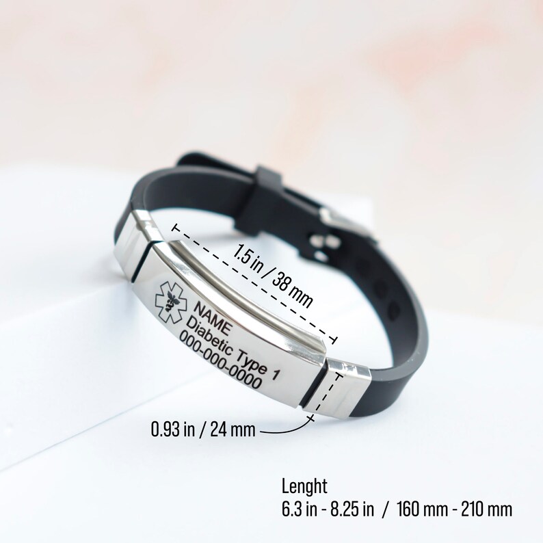 Emergency Bracelet Personalized Medical Alert Bracelet Etsy