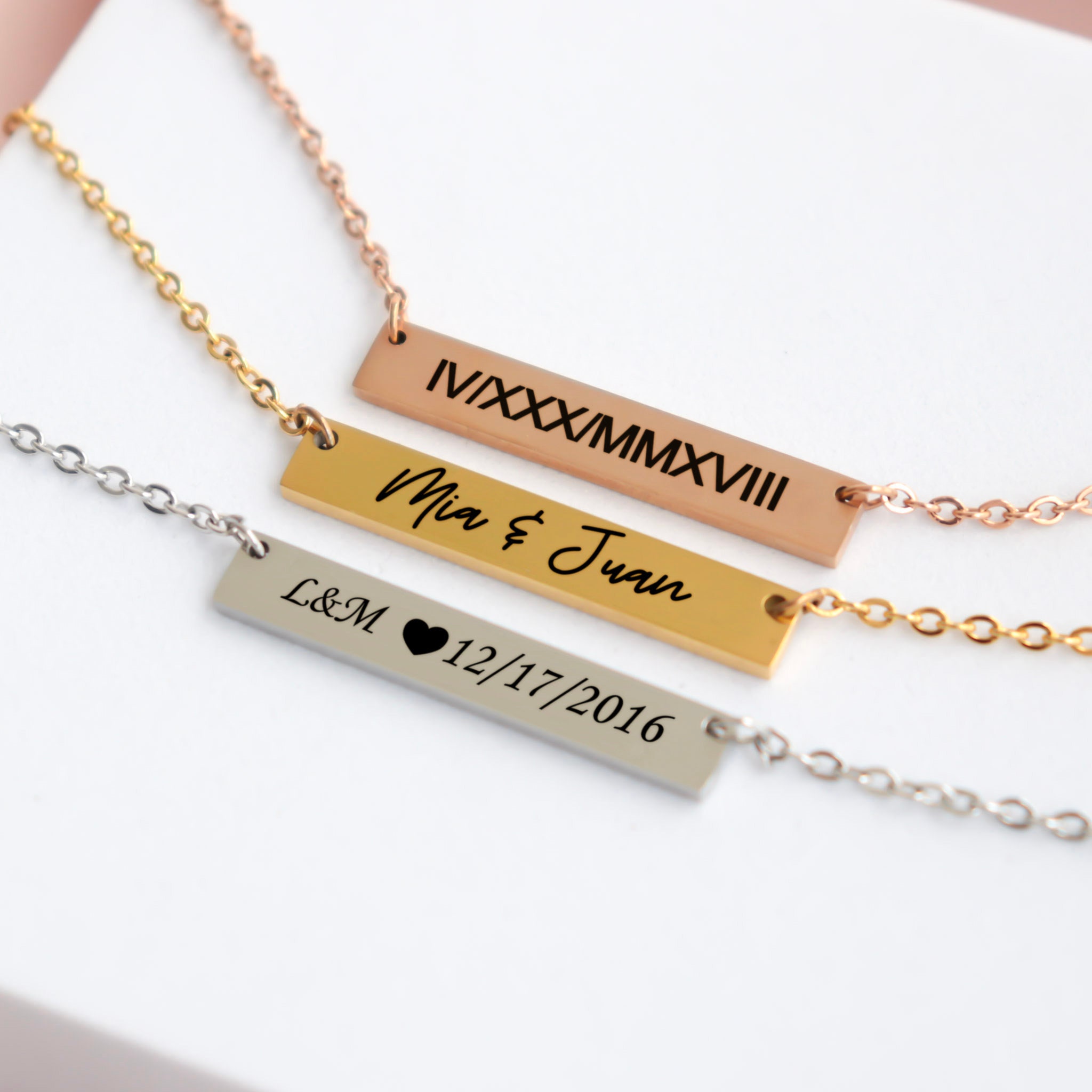 Personalized Bar Necklace Nameplate 