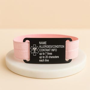 Elastic Medical ID Bracelet, Medical ID Bracelet Woman, Kid ID Bracelet, Personalized Kid Medical Alert, Medical Jewelry, Emergency Tag
