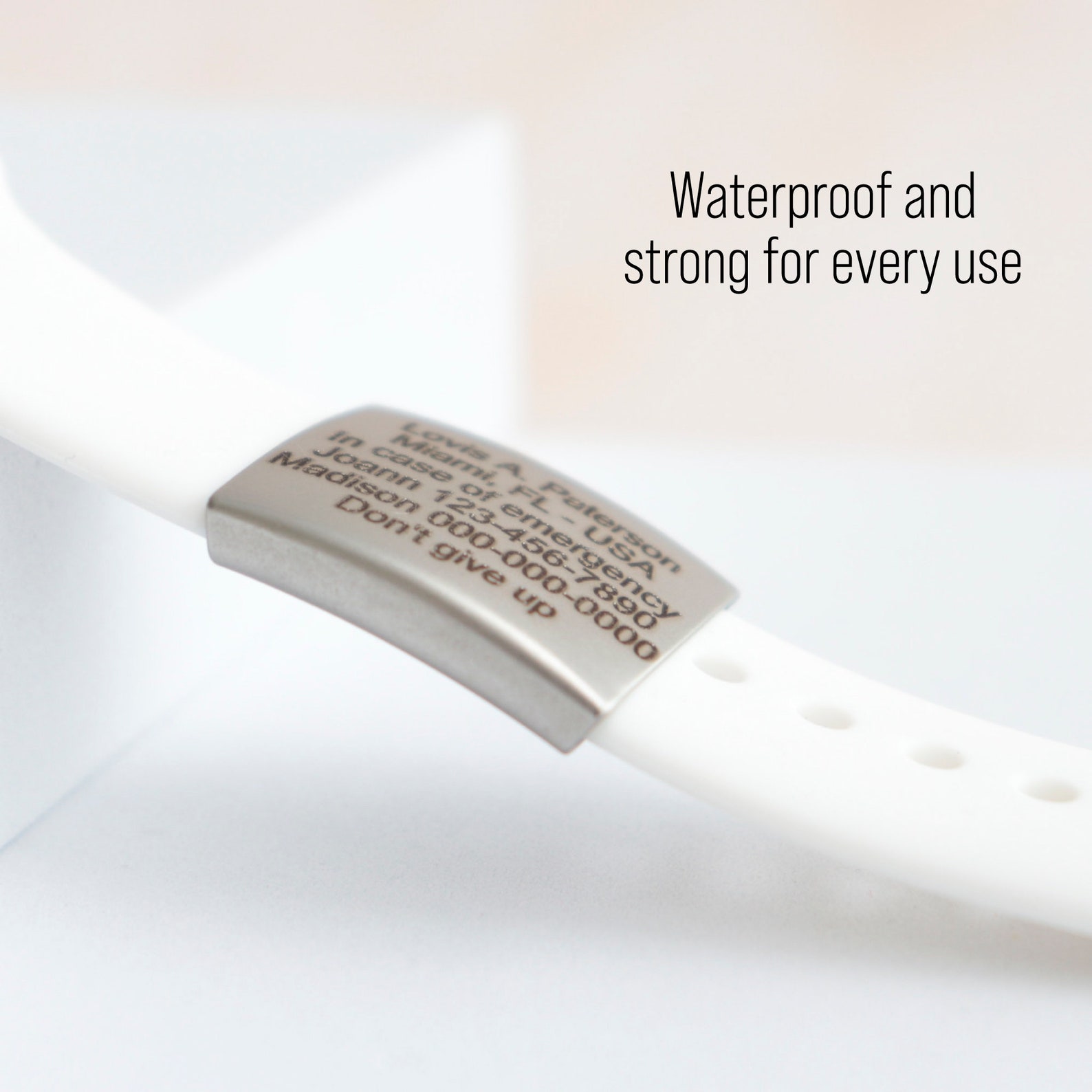 Alert ID Tag for Watch Band Engraved Apple Watch Safety Etsy