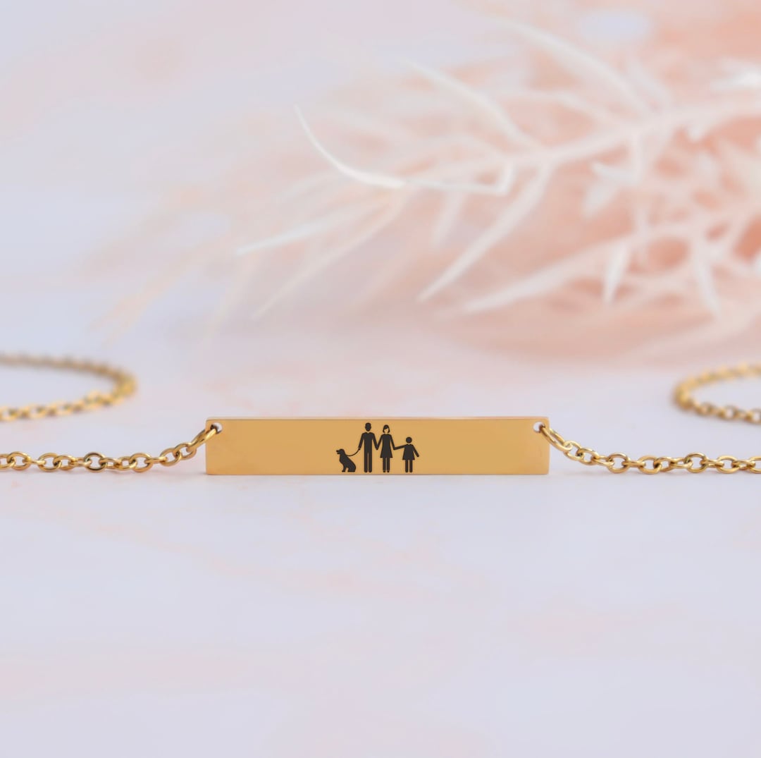 Personalized Family Necklace for Women, Custom Engraved Necklace for ...