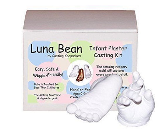Luna Bean INFANT PLASTER CASTING KIT Baby Footprint Hand Print Statue Mold Cast Luna Bean INFANT PLASTER CASTING KIT Baby Footprint Hand Print Statue Mold Cast