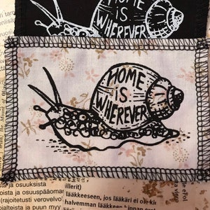 Home is wo auch immer - Siebdruck-Aufnäher zum Aufnähen
