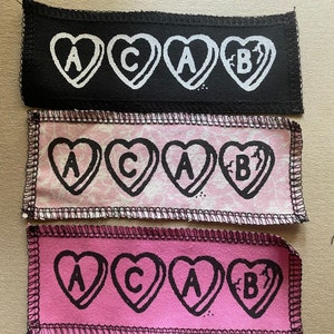 ACAB hjärtan - screentryckt sy-på-lapp