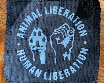 Tierbefreiung, Menschenbefreiung - Siebdruckaufnäher zum aufnähen