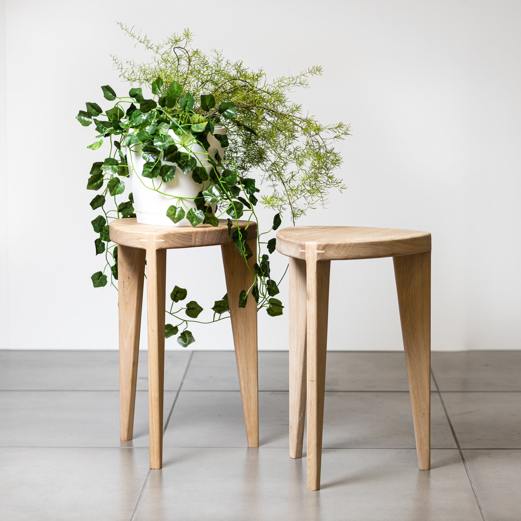 Oak plant stand Wooden table Plant stand wood Tall pot flower Etsy
