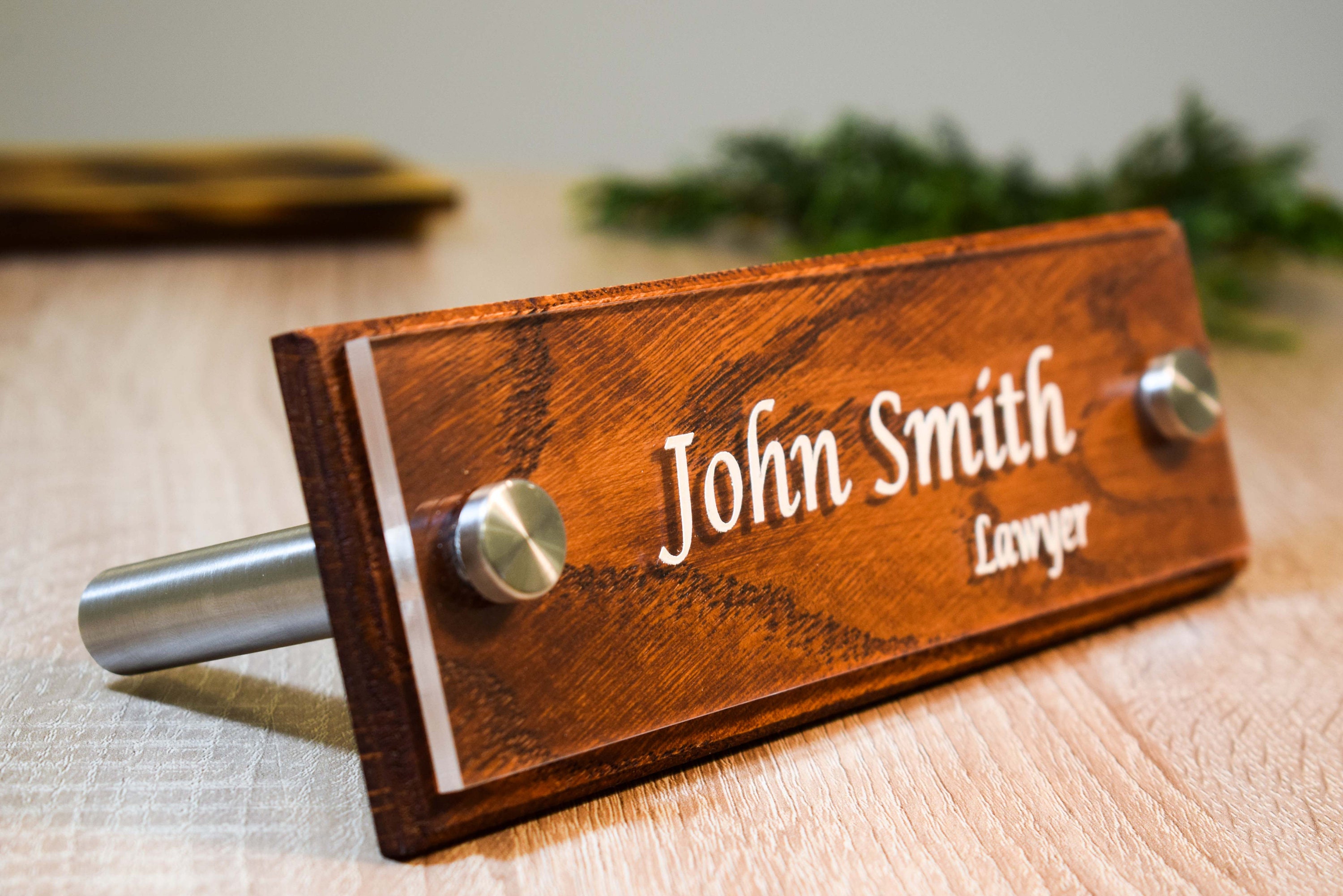 Desk Name Plate Rustic Custom Office Name Sign Personalized Etsy