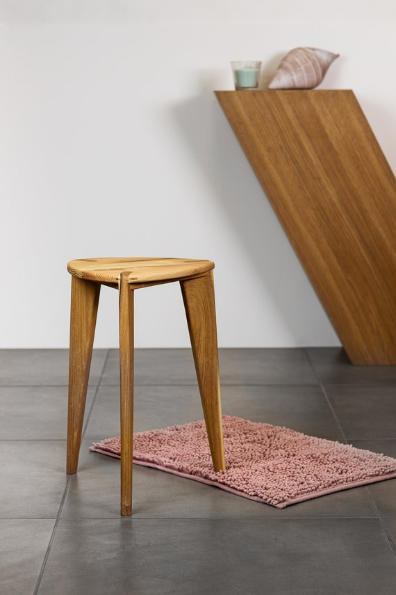 Acacia Stool 45 Sgabello da doccia Sgabello da bagno Tre gambe