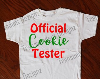 Official Cookie Tester, Kids Christmas Shirt