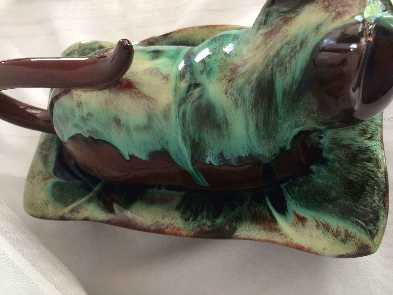 CCC Pottery Flame Glaze Cat Shaped Butter Dish Rare Cat Etsy