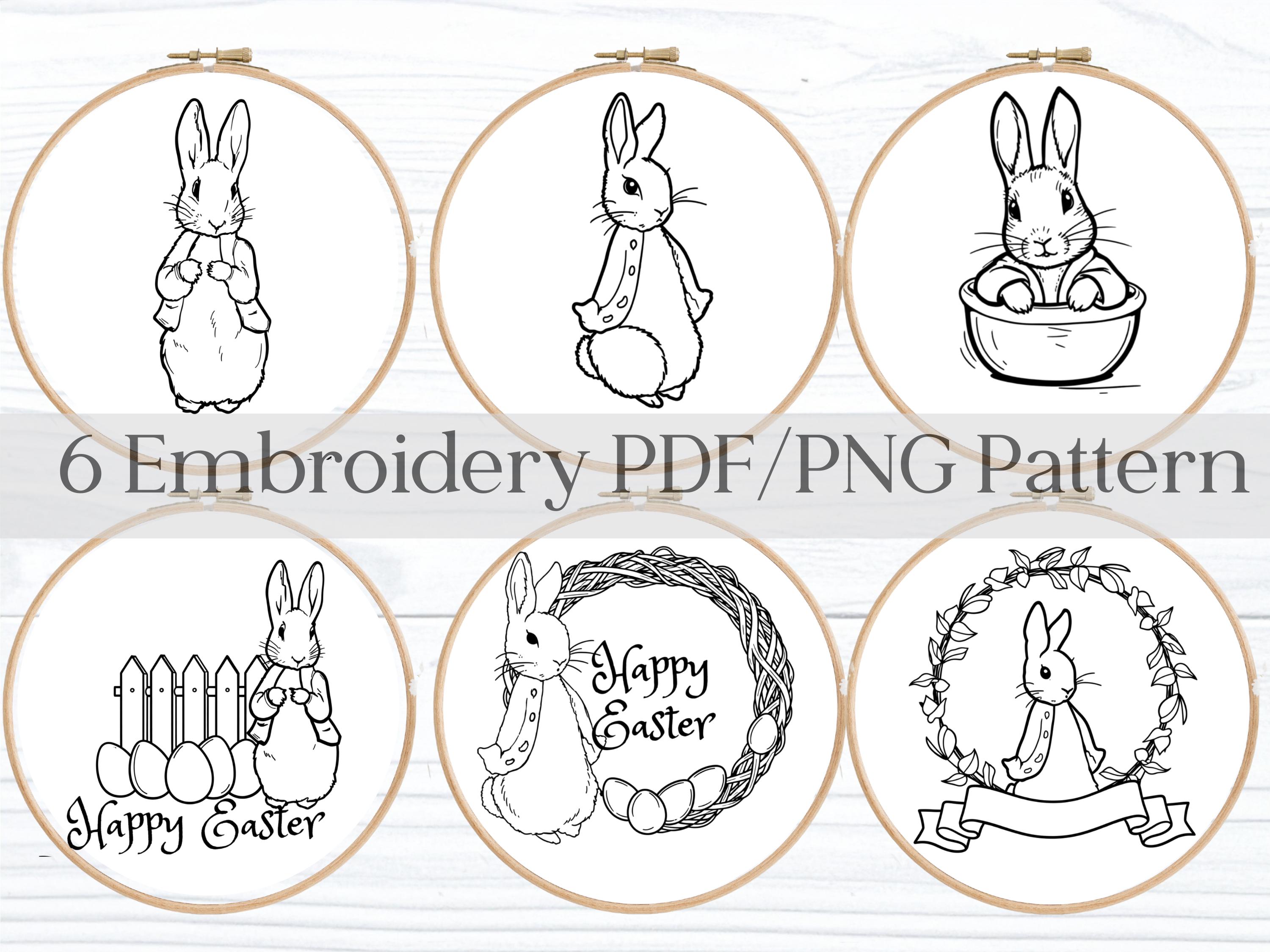 Peter Rabbit Embroidery Patterns, Stick and Stitch DIY, PNG & PDF - Etsy