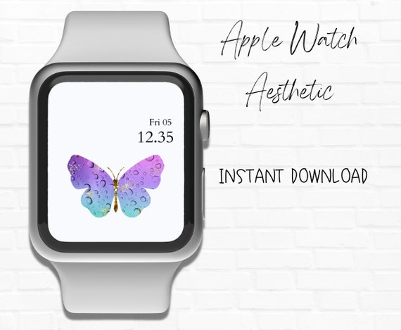 Butterflies 01 Apple Watch Face Wallpaper Butterflies Logo Etsy