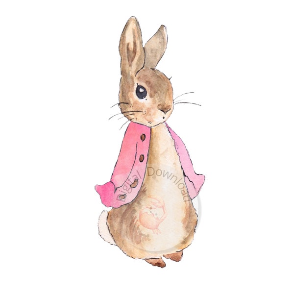 Flopsy Bunny PNG, Animal Sublimation Design, Flopsy PNG, Instant Digital Download