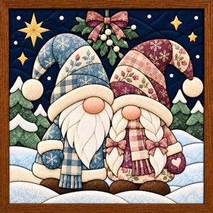 Modèle Kinusaiga de Noël avec lanterne givrée | Art textile 8x8 (Téléchargement numérique)