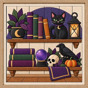 Halloween-hylla Kinusaiga-mönster | 8x8 tygkonst (digital nedladdning)