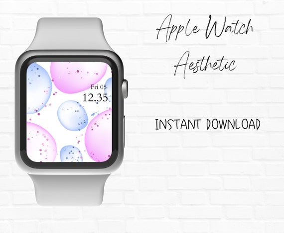 Bubbles 02 Apple Watch Face Wallpaper Pastel Bubbles Logo Etsy