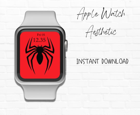 Spider Red Apple Watch Face Wallpaper Spider Logo Watch Etsy