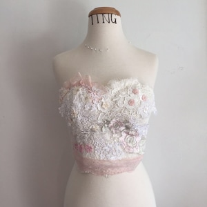 01Lace wedding top- adjustable corset back-ready to ship