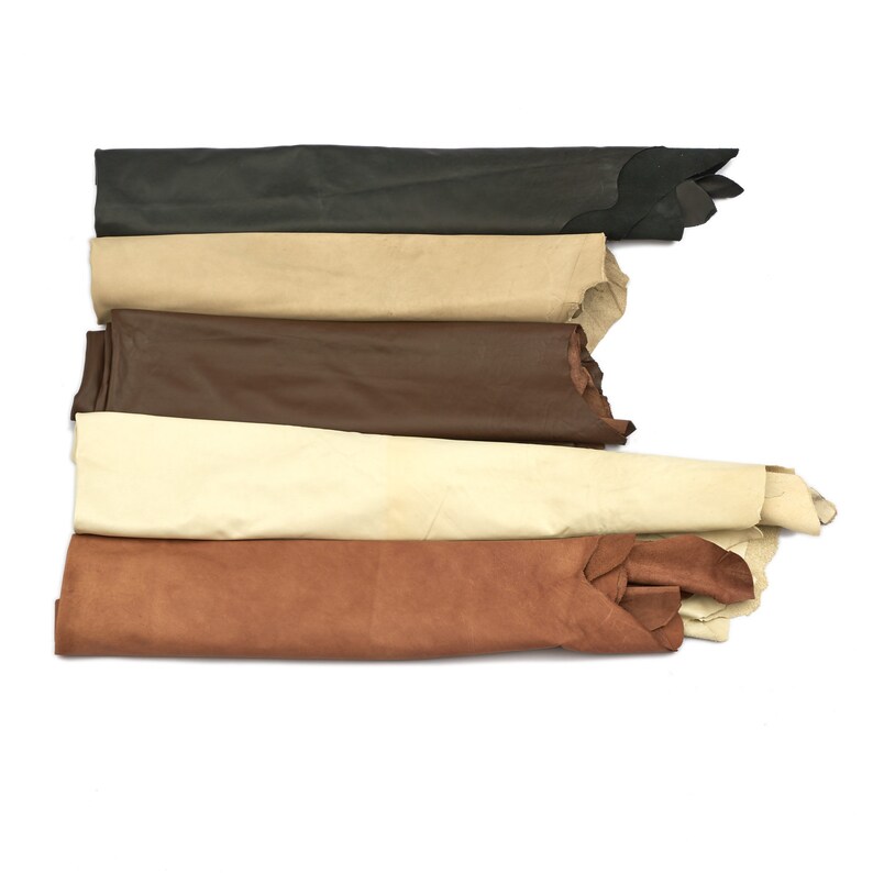 Scrap Upholstery Leather Craft Mixed Medium Pieces 6 Square Feet