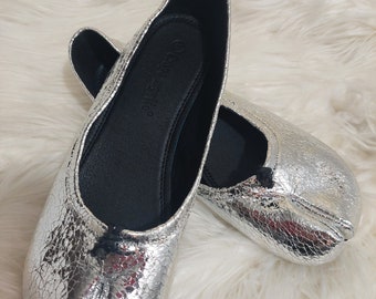 Handmade Women&#39;s Tabi split-toe Eco Leather Ballet Flats Sandal Soft Slip-on Split Toe Shoes