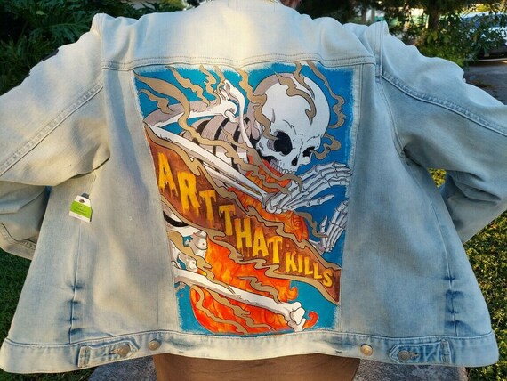 Customized 'multi-patch Horror-halloween' Vintage 80's 90's