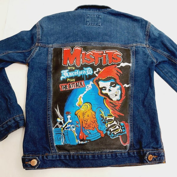 Painted Denim Jacket - Etsy