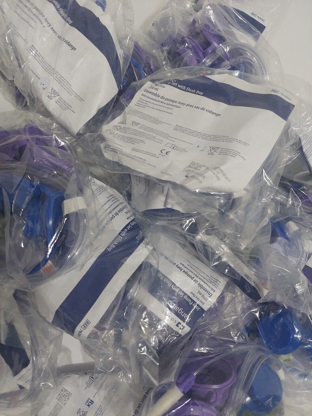 12x New Covidien Kangaroo 1000ml Joey Pump Set W/flush Bag Qty 12