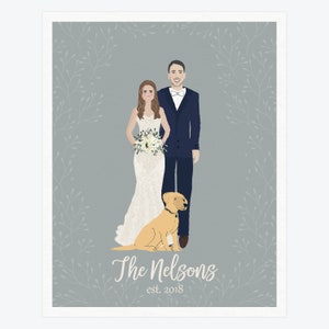 ウェディング ポートレート、ウェディング イラスト、記念日、パーソナライズされたウェディング ポートレート、カップル イラスト、結婚祝い