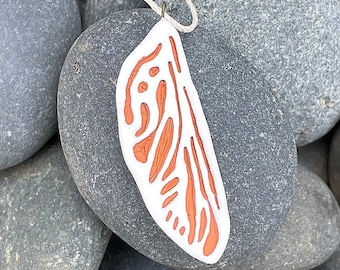 Essential Oil Diffuser Pendant - Ceramic Aromatherapy - Dragonfly Wing Motif