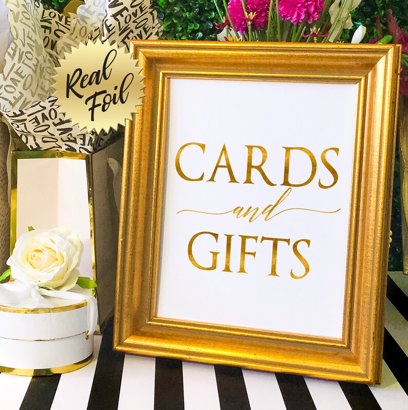 Wedding Signage Cards and Gifts Registry Table Foil Sign Etsy