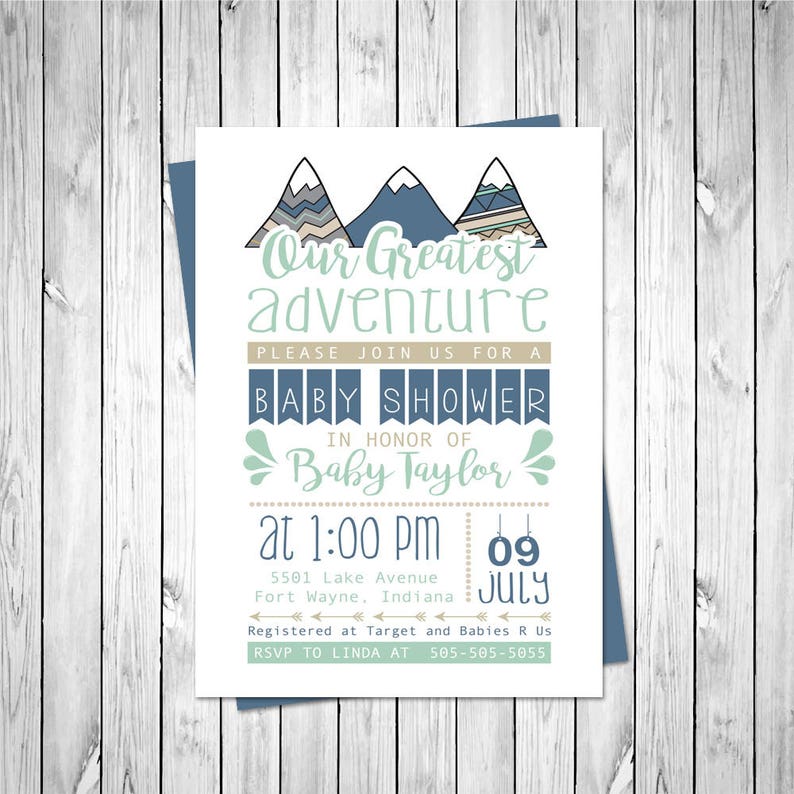 adventure baby shower invitations