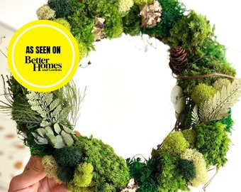 DIY Wreath Kit, Holiday Gift Box, Moss Wreath, Wreath Decor, House Decor, Natural Plant Wreath, Fall Craft, Unique Christmas Gift Her Him