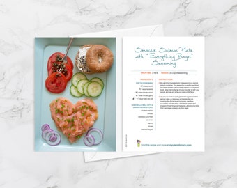 Blank Card for Foodies and Cooks Healthy Gifts Oat Flour Pancakes with Fresh Roasted Berry Syrup Recipe Greeting Cards