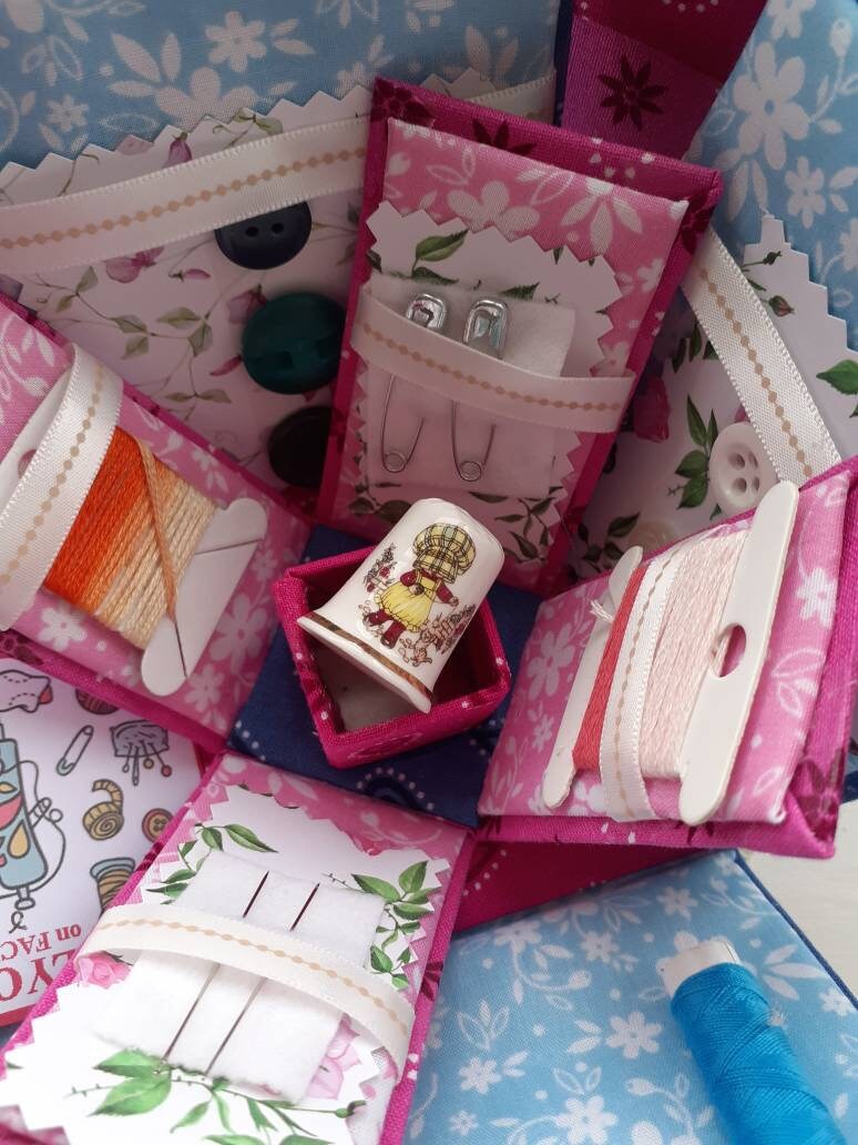 Exploding Etui Happiness Homemade Sewing Box Sewing Gift Etsy