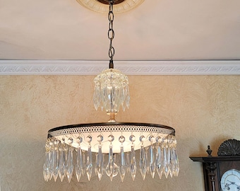 vintage an・an no.30 410c Antique/vtg 1930's -40's Ceiling Lamp Fixture Glass
