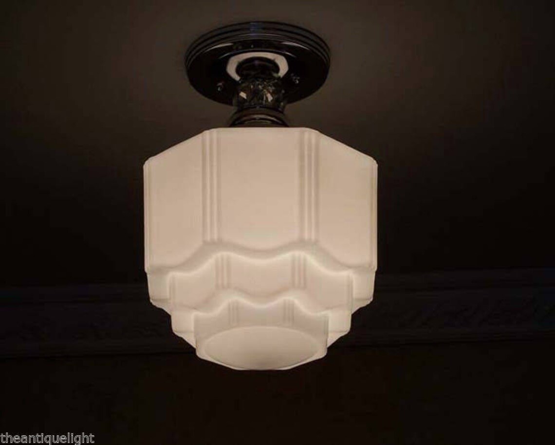 961 Vintage 30s art déco boda pastel techo lámpara de luz | Etsy