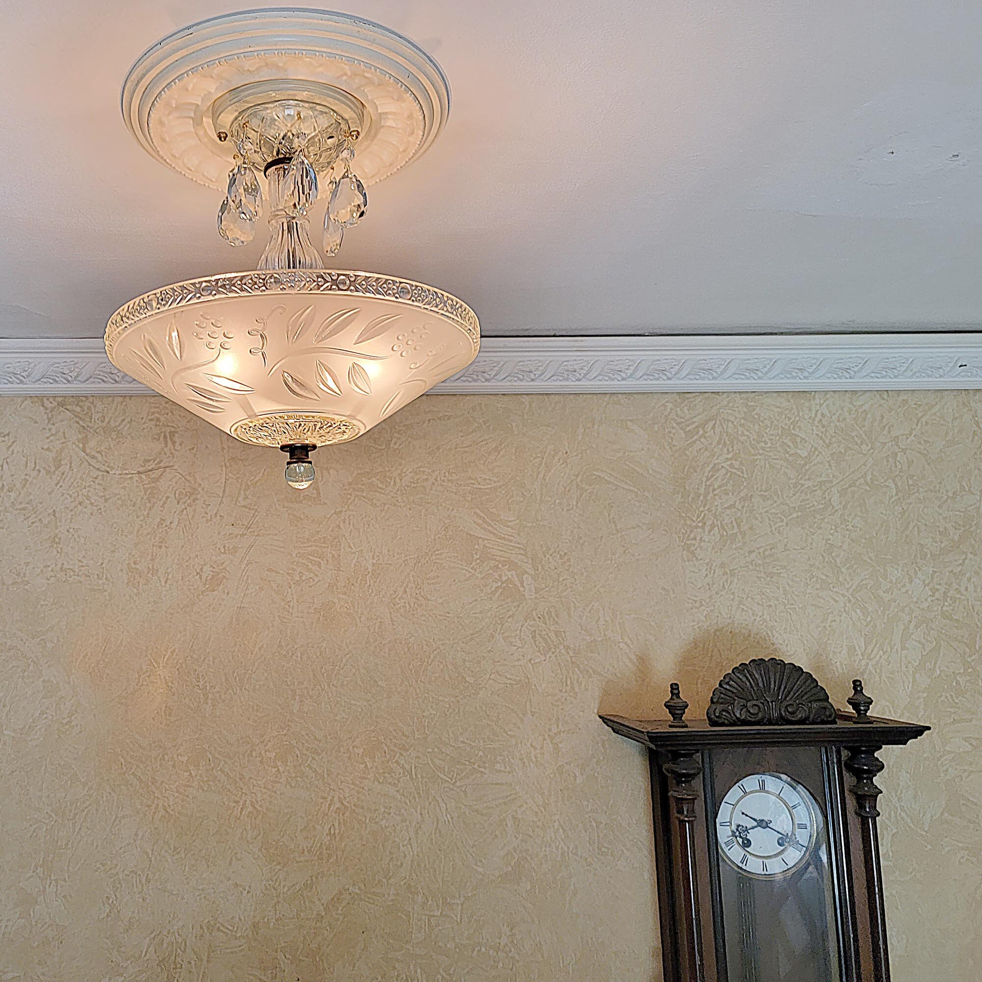 258c Vintage Antique Art Deco Glass Shade Ceiling Light Lamp 258c Vintage Antique Art Deco Glass Shade Ceiling Light Lamp
