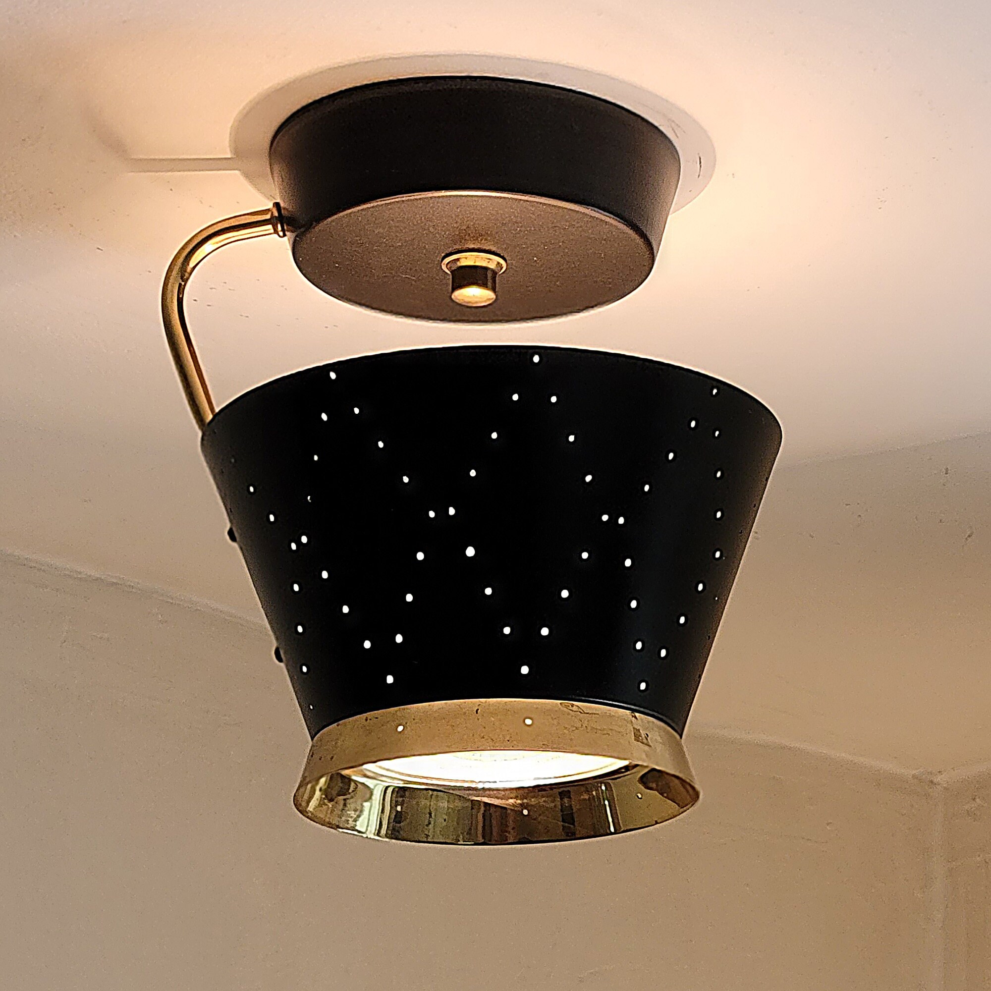 191c Vintage Ceiling Light Fixture 50's 60's Mid-century