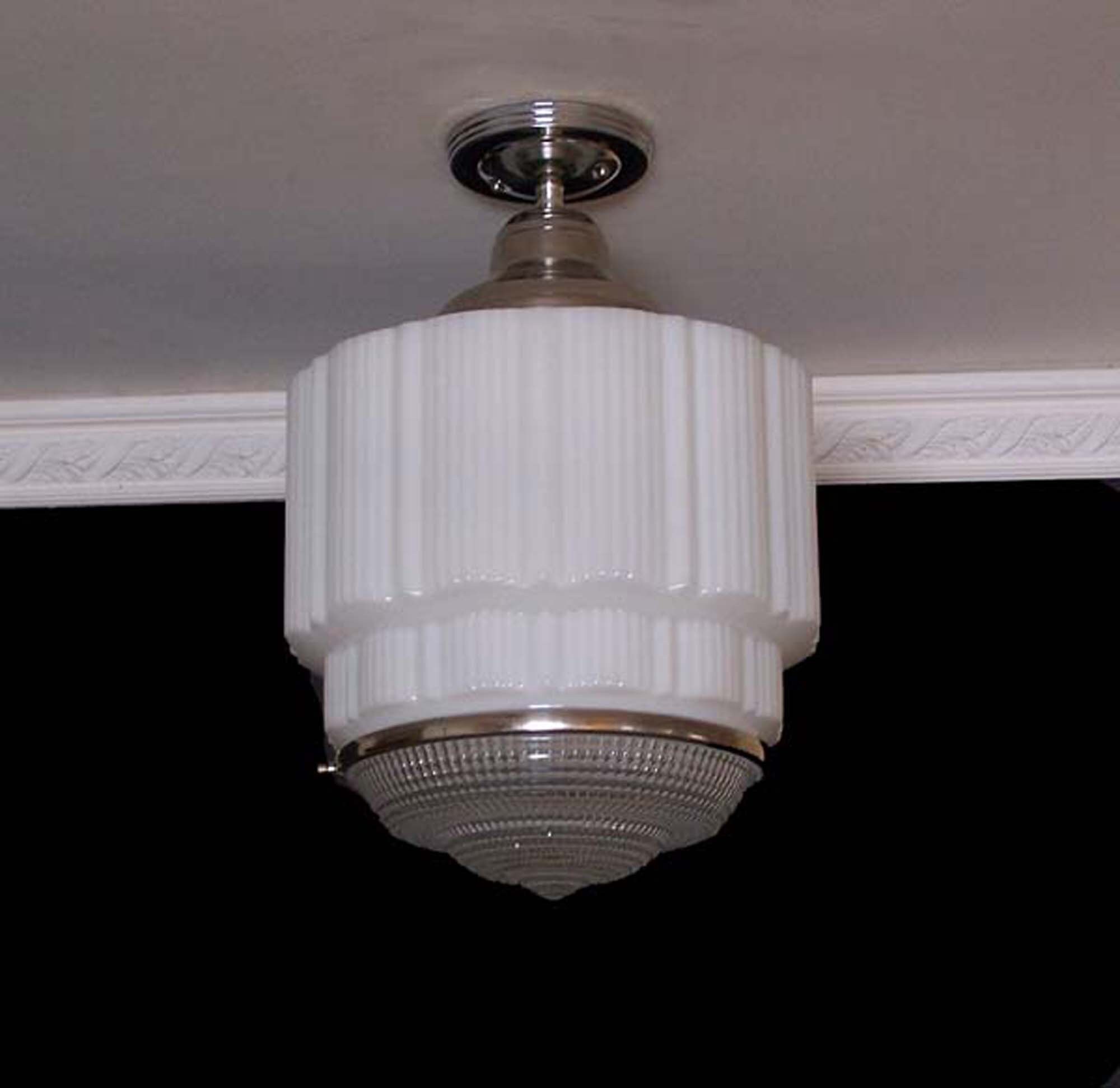 272 Antique/vtg 1930's 40's Art Deco Ceiling Light Lamp 272 Antique/vtg 1930's 40's Art Deco Ceiling Light Lamp